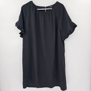 Madewell Black Ruffle Sleeve Mini Dress